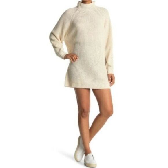 STEVE Madden Jack By BB Dakota Taupe Mock Neck Sweater Dress - Picture 1 of 11
